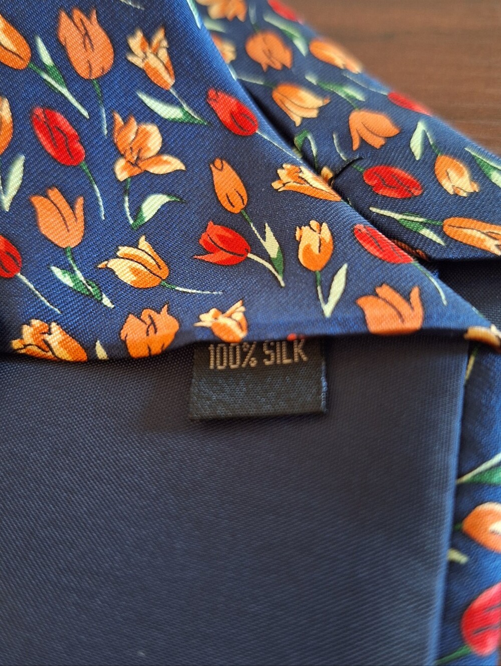 🌷 Vintage Kist Design Holland 100% Silk Tulip Tie 🌷 - Picture 2 of 4